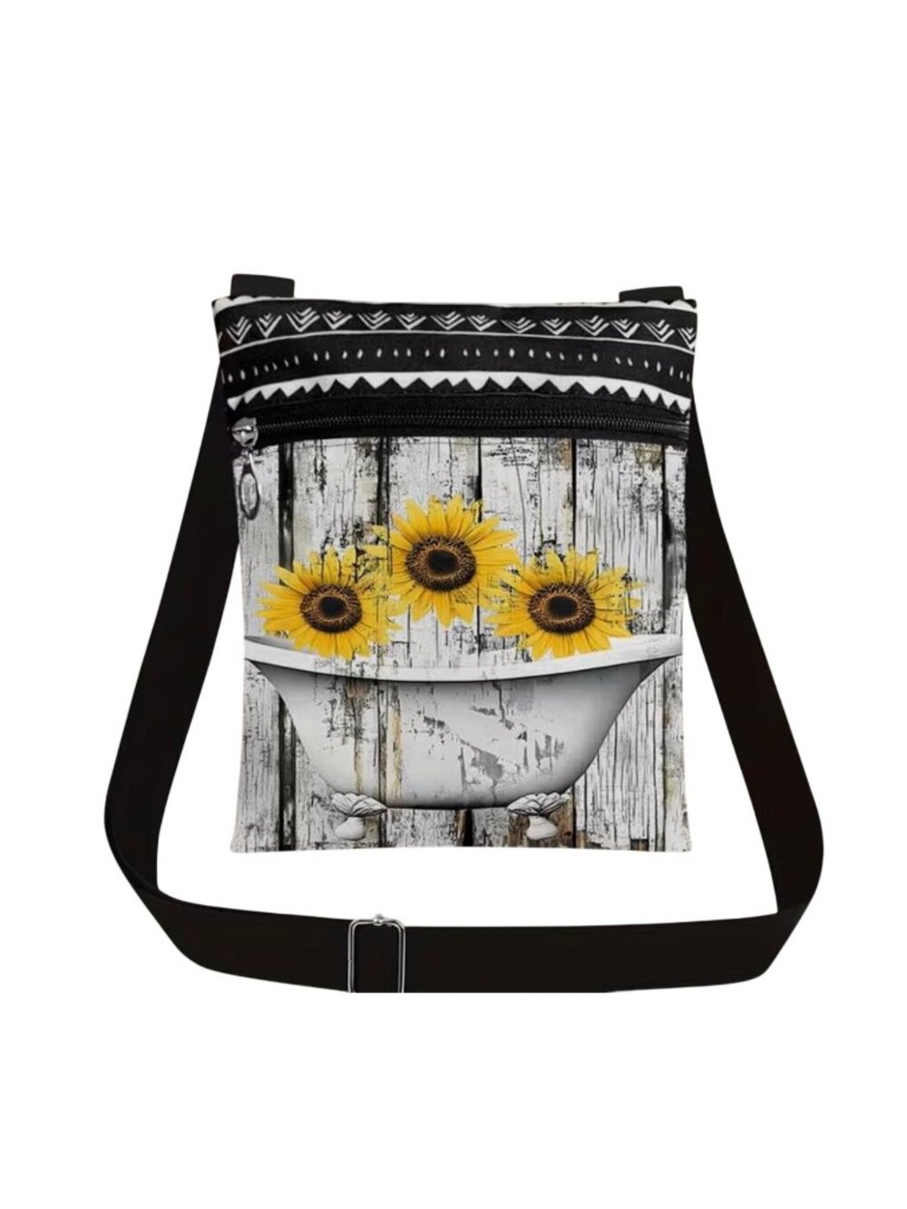 Sunflower Crossbody Bag Adjustable Strap & Boho Style - Lightweight & Durable